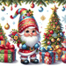 Charming Holiday Gnomes Painting By Diamonds Kit