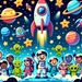 Joyful Space Exploration Painting Diamond Kit