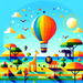 Balloon Safari Adventure Paint By Diamond