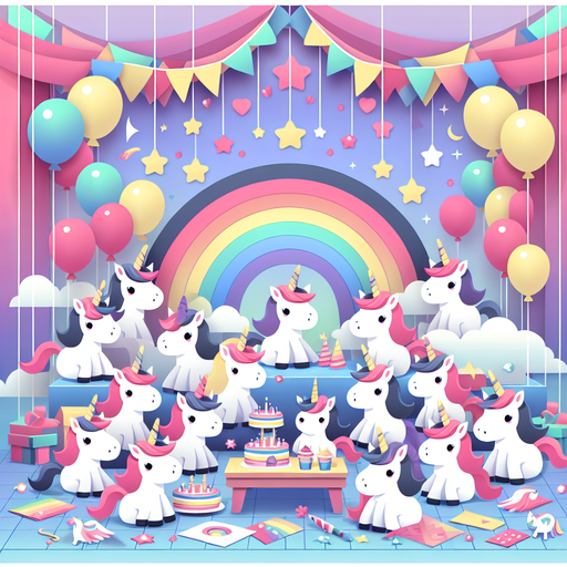 Rainbow Unicorn Party Painting Diamond Kit