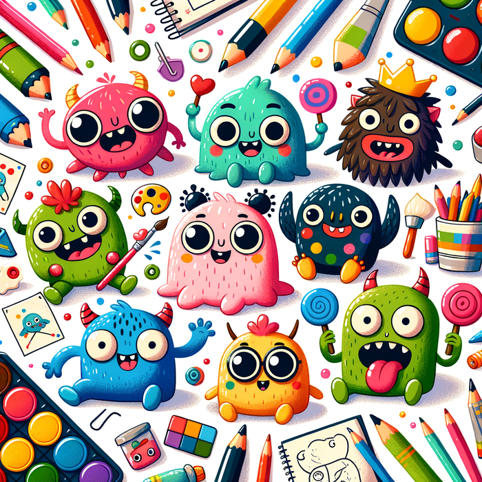 Doodle Doodle Monsters DIY Paint By Diamonds