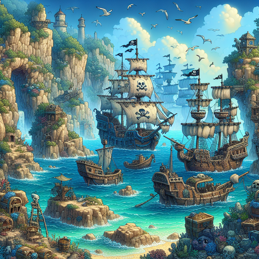 Fantasy Pirate Cove Paint By Diamond