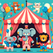 Charming Circus Animals Paint By Diamonds Kits