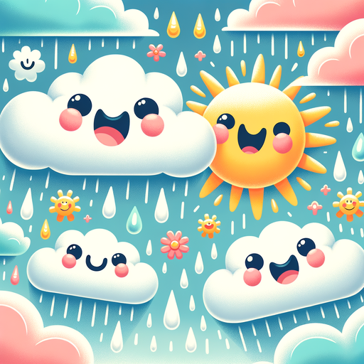 Cheerful Cloud Creatures Diamond Painting