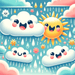 Cheerful Cloud Creatures Diamond Painting