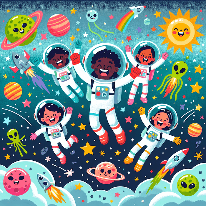 Joyful Space Adventure Painting By Diamonds Kit