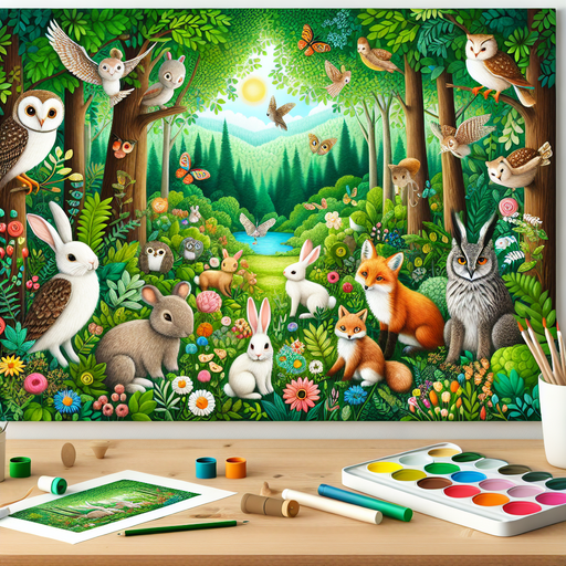 Whimsical Forest Animals Paint By Diamonds