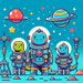 Galactic Dino Warriors Paint By Diamonds Art