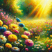 Blooming Meadow Morning Diamond Painting