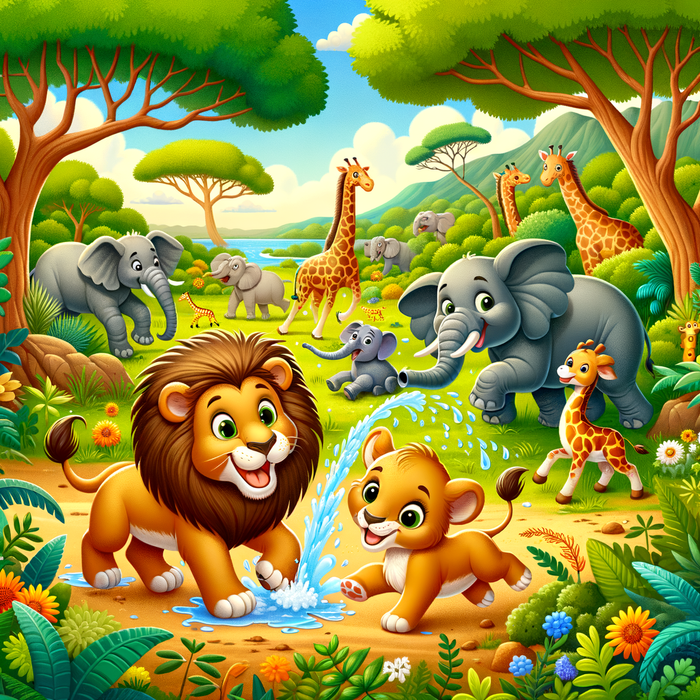 Playful Safari Animals Paint By Diamonds