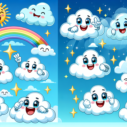 Whimsical Cloud Creatures Paint By Diamonds