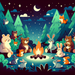 Woodland Animal Campout Paint By Diamond