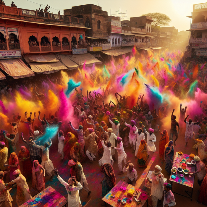 Holi Festival - Mathura, India Painting Diamond Kit