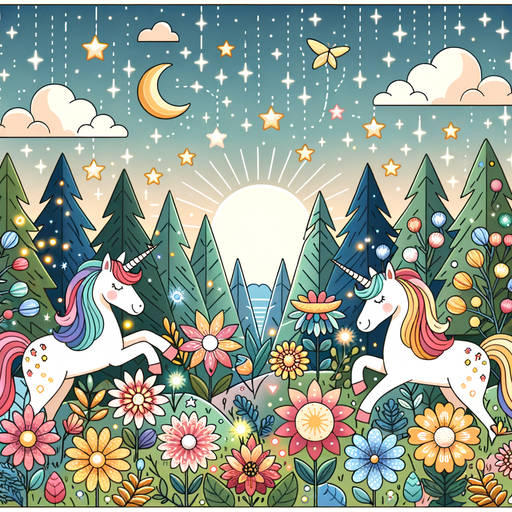 Magical Unicorn Forest Paint By Diamonds Kits