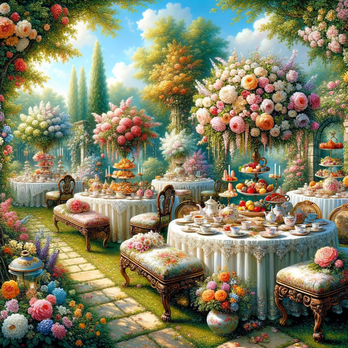 Charming Garden Tea Party 5D DIY Paint By Diamond Kit