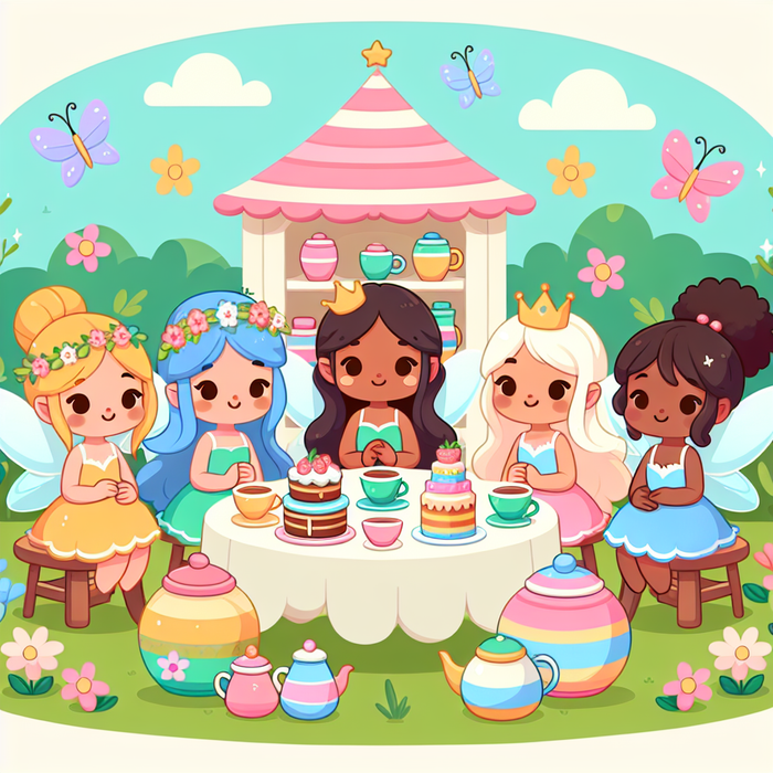 Dreamy Fairy Tea Party Paint By Diamonds Art