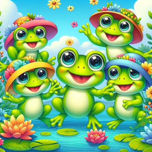 Whimsical Frogs Paint By Color