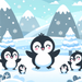 Playful Penguins In Snow Diamond Painting