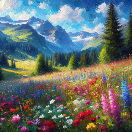 Vivid Mountain Meadow Paint By Diamond