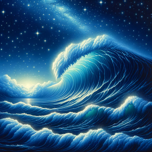 Starlit Ocean Wave Painting Diamond Kit