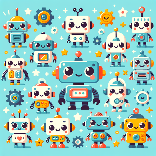 Cute Robot Friends Paint By Diamonds Kits