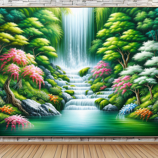 Majestic Waterfall Serenity Painting By Diamonds Kit