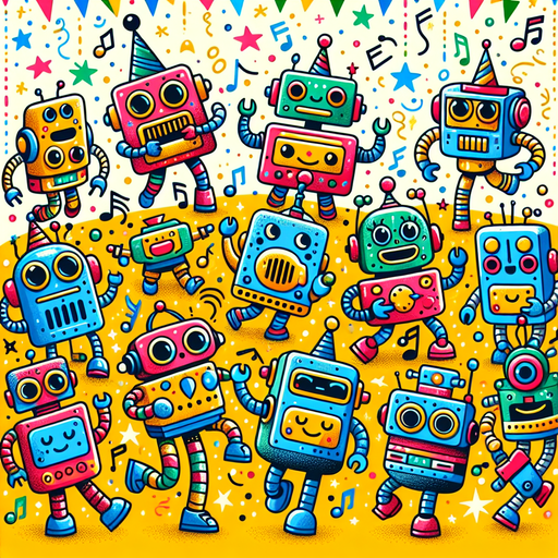 Silly Robot Dance Party Paint By Diamonds Art