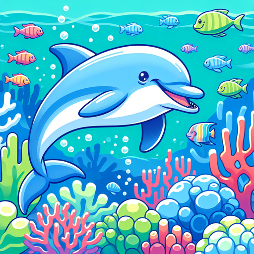 Undersea Adventure With Friendly Dolphin Paint By Diamond