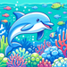 Undersea Adventure With Friendly Dolphin Paint By Diamond