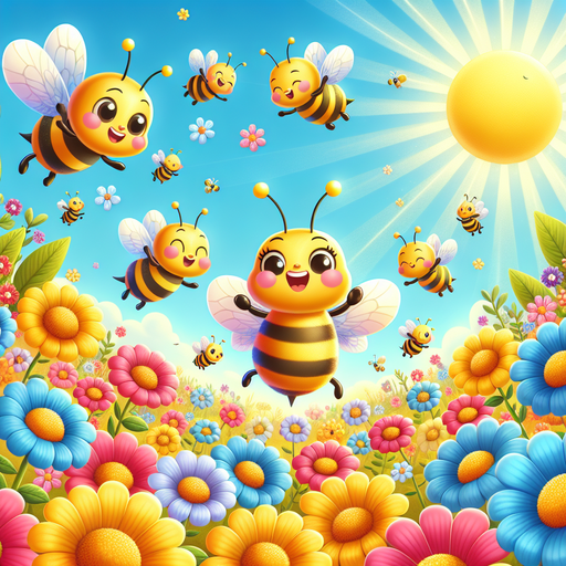Buzzy Bees And Blooms Paint By Color