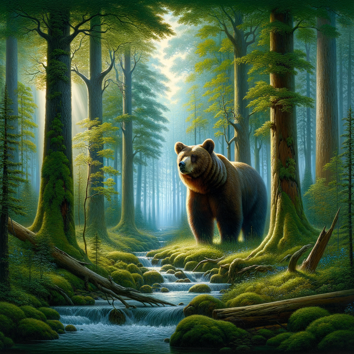 Majestic Bear Wilderness DIY Paint By Diamonds