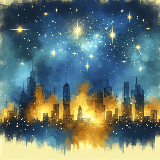 Starry Night Over The City Paint By Diamonds