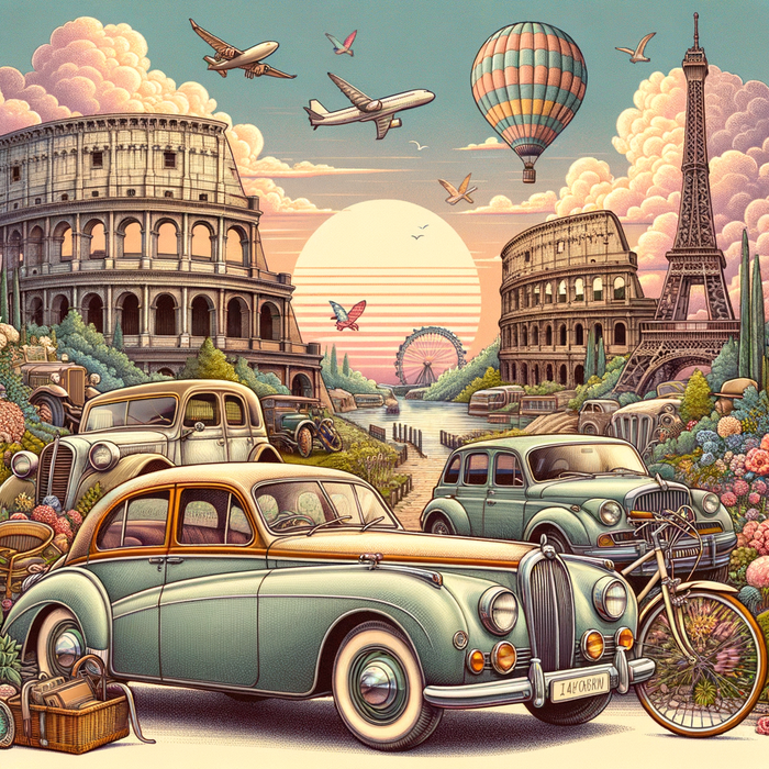 Vintage Travel Dreams 5D DIY Paint By Diamond Kit