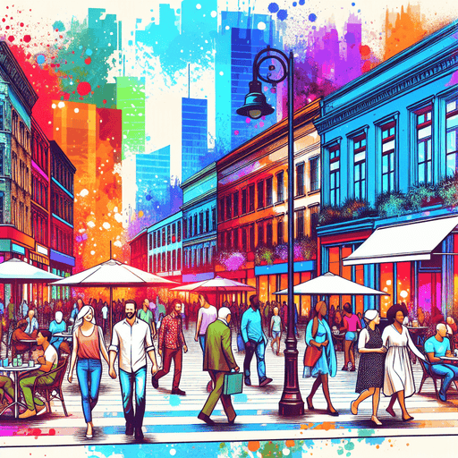 Lively Urban Street Scene Diamonded Painting Kits