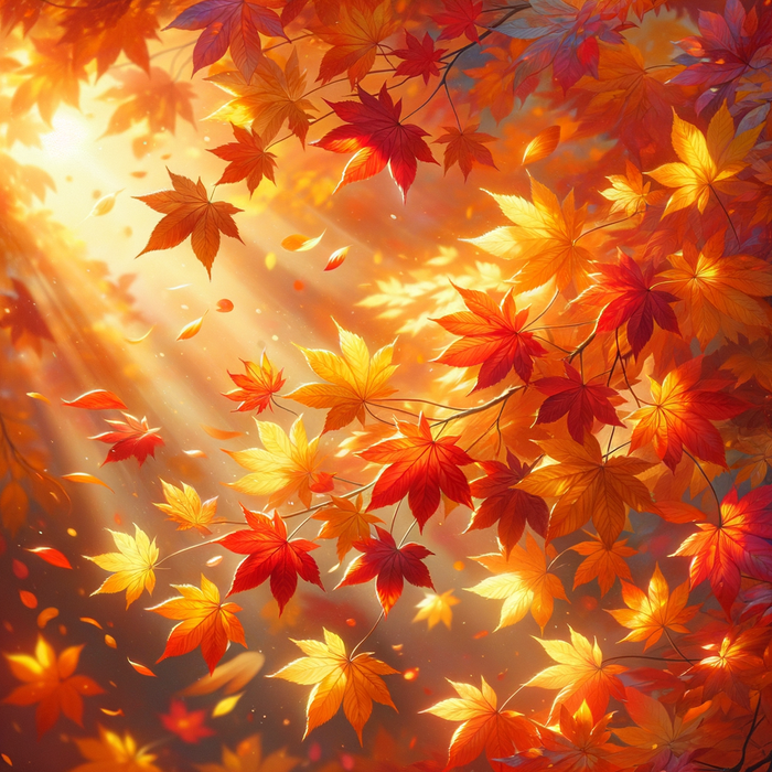 Sunlit Autumn Leaves Paint By Diamonds Art