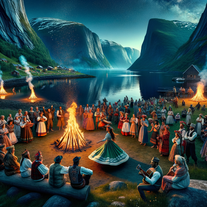 Eidfjord's Midsummer Bonfire Festival - Eidfjord Paint By Color