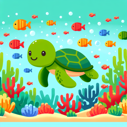 Tiny Turtle's Big Adventure Diamond Painting