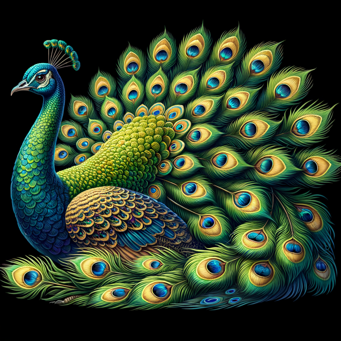 Elegant Peacock Paint By Diamonds Art