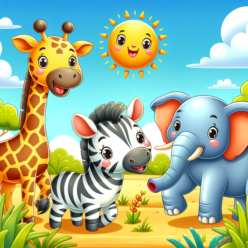 Sunny Safari Friends Paint By Diamonds Art