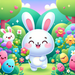 Adorable Bunny In Wonderland Painting By Diamonds Kit
