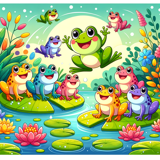 Frolicking Frogs Paint By Diamonds