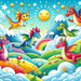 Delightful Dragon Adventures Painting By Diamonds Kit