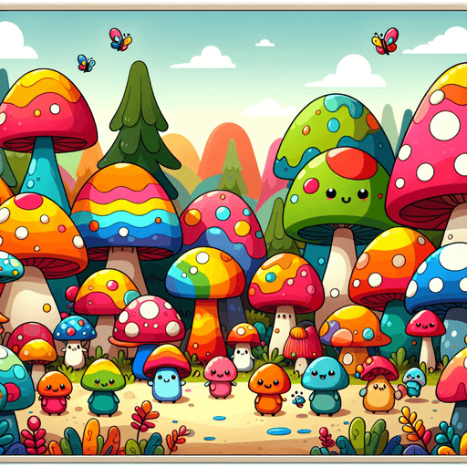 Mysterious Mushroom Village Painting By Diamonds Kit