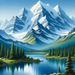 Peaceful Mountain Reflection Paint By Diamonds Art