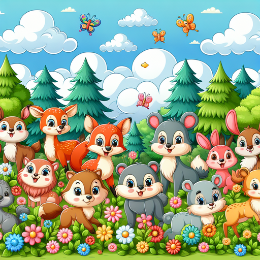 Happy Forest Animals Painting Diamond Kit