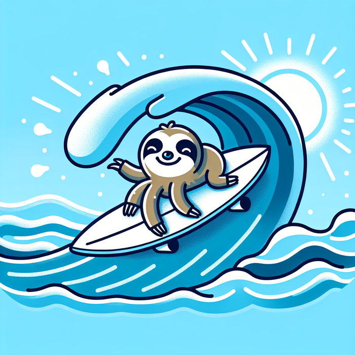 Surfing Sloth Adventure Diamonded Painting Kits