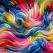 Colorful Abstract Waves Paint By Color