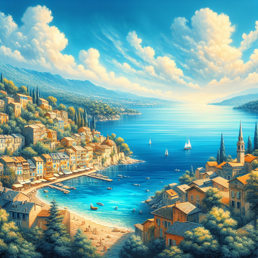 Lively Mediterranean Coast Paint By Diamond