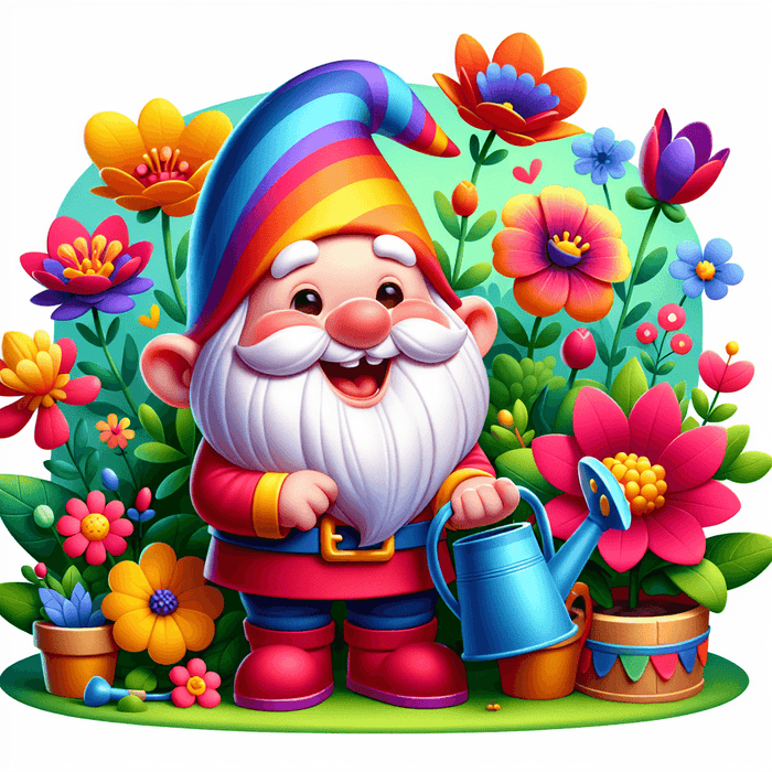 Joyful Gardening Gnome Paint By Diamonds Art