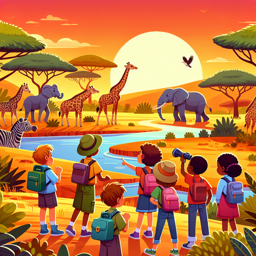 Sunset Safari Expedition Painting Diamond Kit